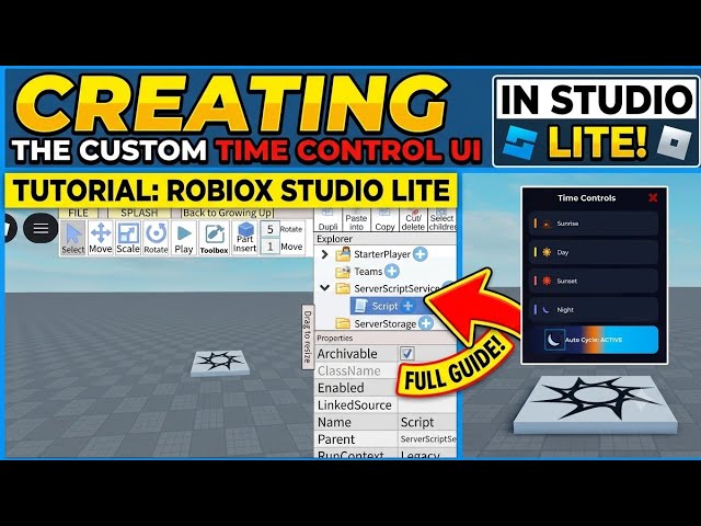 How to Make a Time Control UI in Studio Lite Roblox | Full Tutorial | Edit