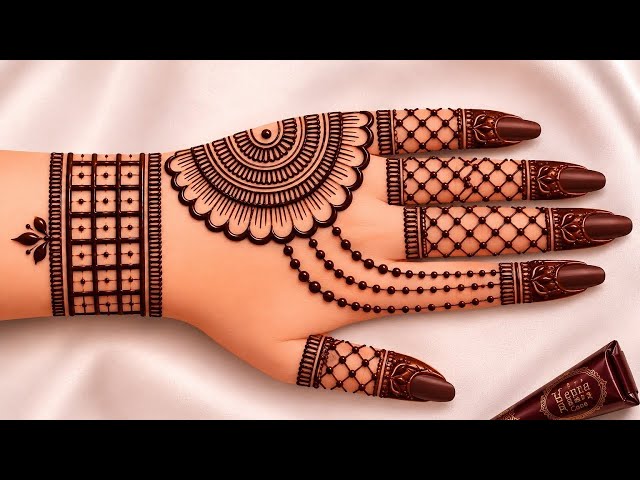 Very simple unique style mehndi design for back hand|new easy mehndi design 2026 | mehandi designs