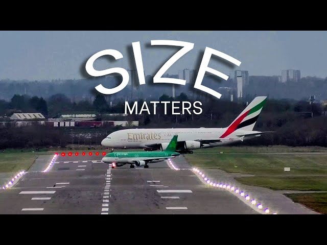 SIZE MATTERS 😮Airbus A380-800 vs Airbus A320-200 ✈️Take Offs from Birmingham Airport BHX-EGBB