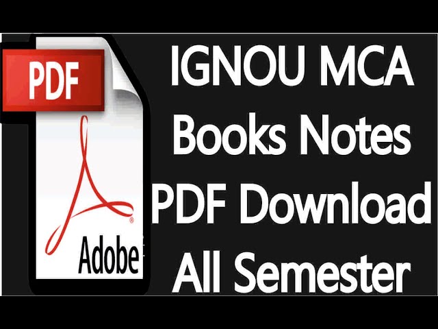 Ignou MCA Books Notes Study Material All Semester 1st 2nd 3rd Year PDF Download