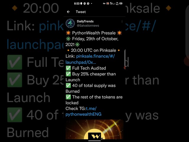 Join PythonWealth Presale/Airdrop 2nd Round