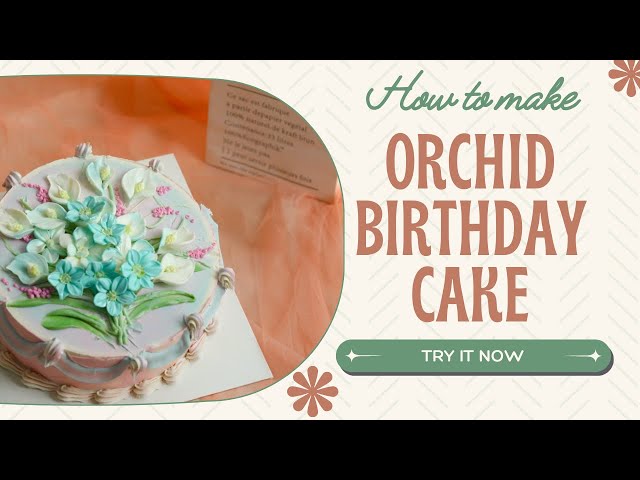 Stunning Orchid Birthday Cake Tutorial 🌸 | Elegant Floral Cake Design Step-by-Step