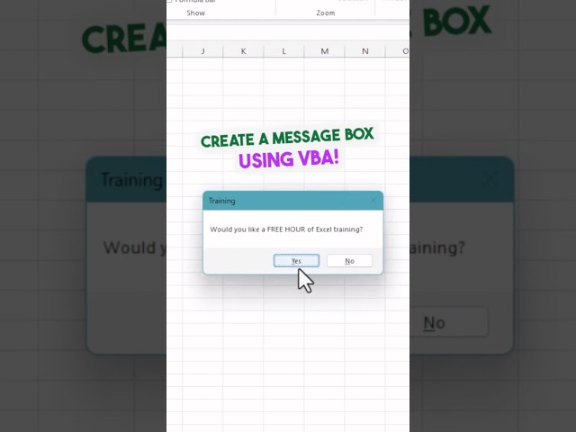 Create a message box using VBA 💬