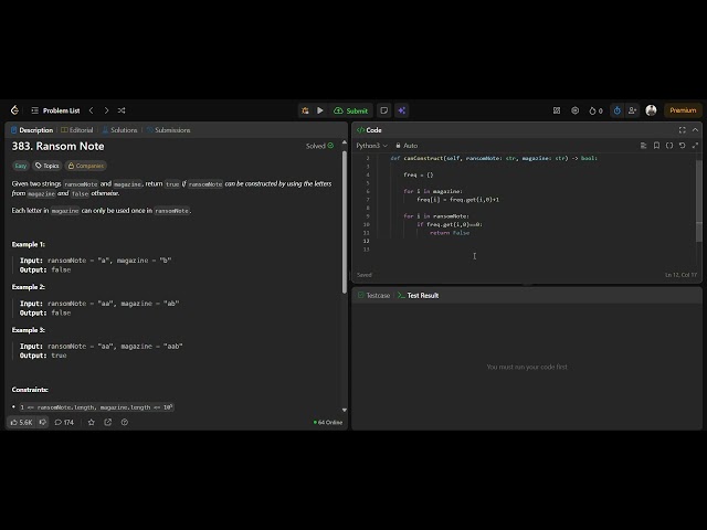Day 5 | LeetCode 383 Ransom Note | Hash Map Logic Explained | 27/1000 🚀🔥