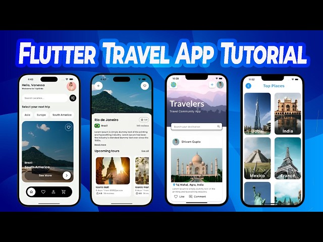 Flutter Travel App UI Tutorial | Build a Beautiful Travel App from Scratch ✈️