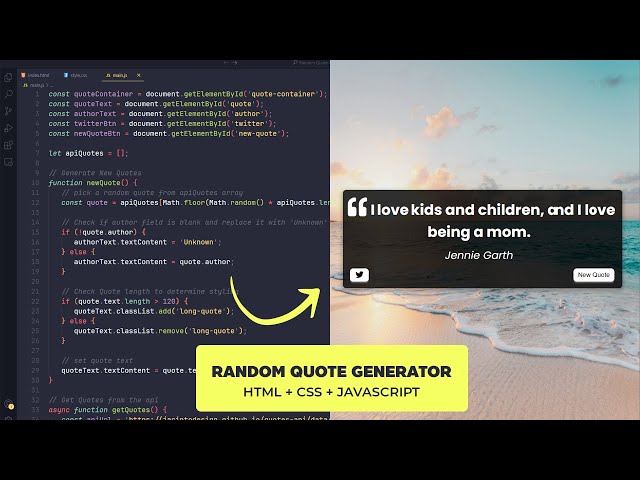How to Create a Random Quote Generator using Html CSS and vanilla javascript