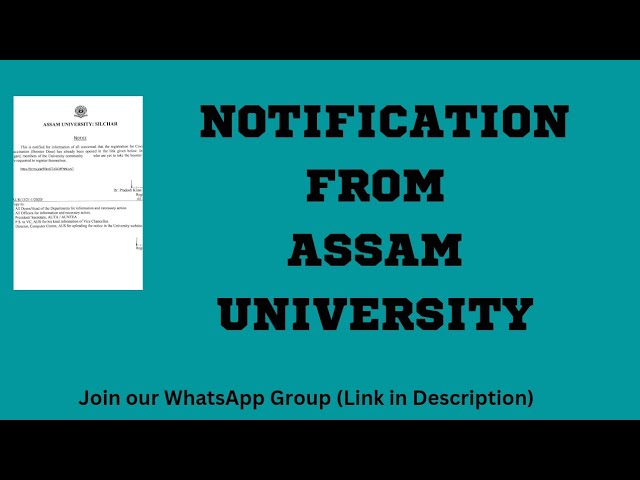 Notice From Assam University Silchar | Kali Charan Deb #assamuniversity
