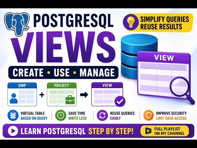 PostgreSQL Tutorial #14| create view in postgres