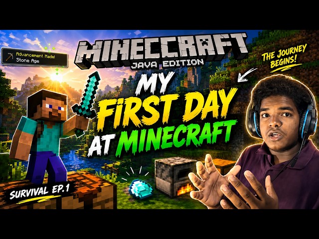My First Day At Minecraft Java Edition | Gameplay #1