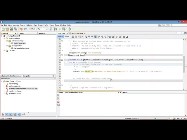 Lesson 4- How to use comments in a JAVA GUI program- ProgrammingWorld