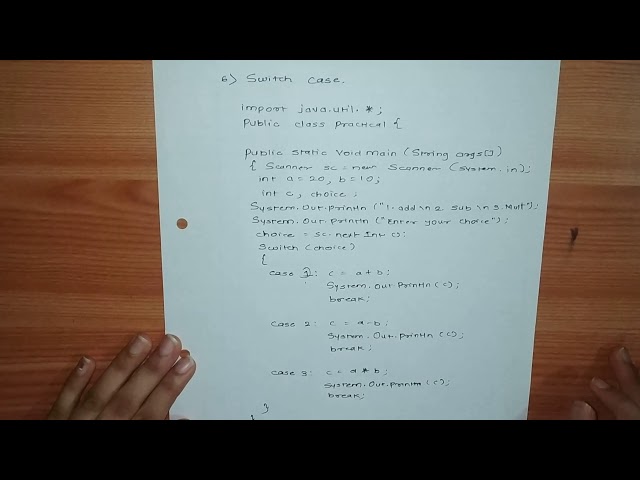 working of Switch case