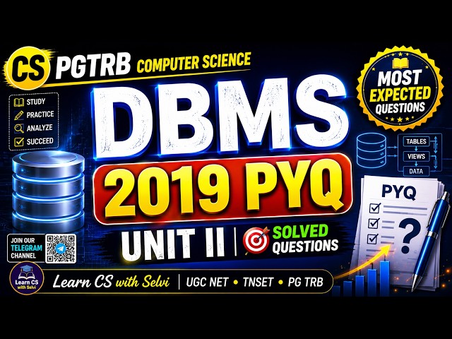 PGTRB DBMS 2019 PYQ | Unit II Most Expected Questions | Computer Science | Tamil | pgtrbcs