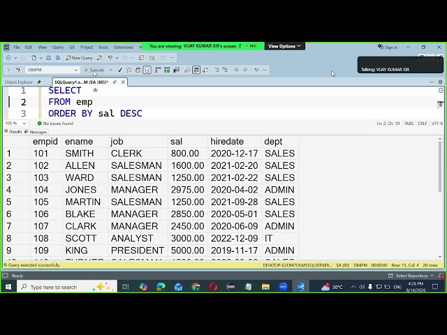 SQL Server --- DML Commands