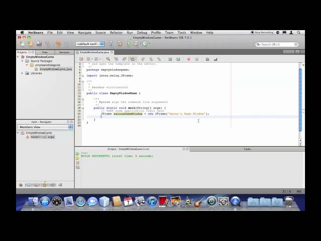Creating a JFrame window