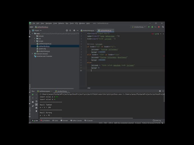 Dasar Pemrograman Latihan || Kode python