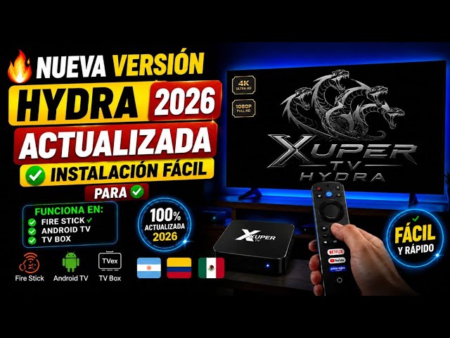 XUPER TV: HYDRA Version "UPDATED 2026" for Fire Stick, Android TV, and Box