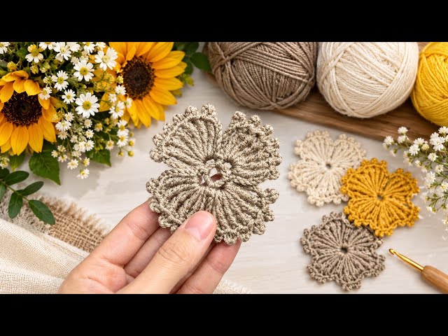 Gorgeous 🤎 A wonderful tutorial for a motif pattern 👍#crochet #knitting #motifyapımı 