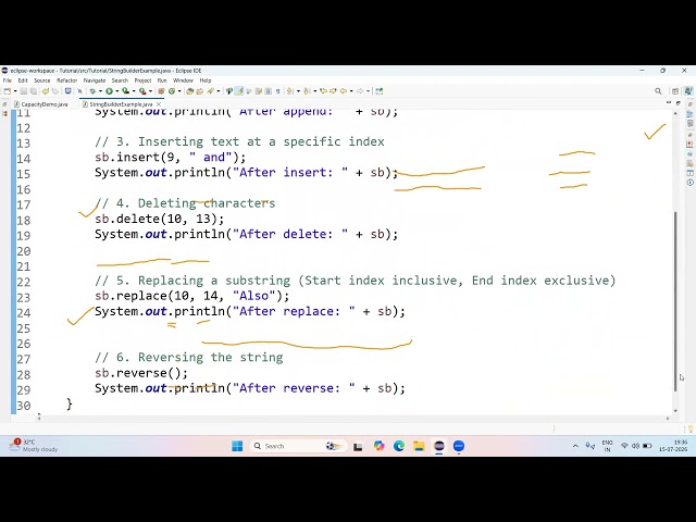 Java StringBuilder Methods Explained | append(), insert(), delete(), replace(), reverse()