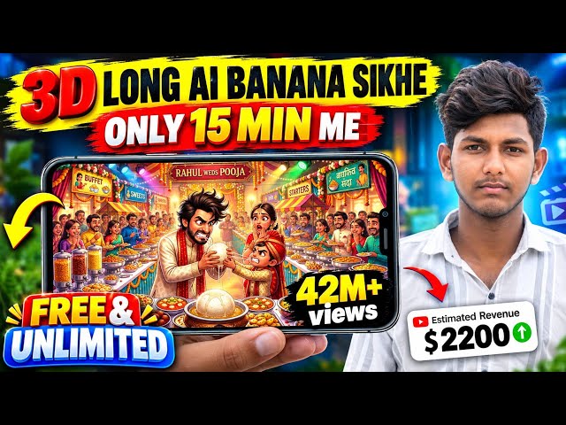 🔥 3D Long AI Video Banana Sikhe Sirf 15 Min Mein | How to Make 3D Animation AI Video🚀🚀
