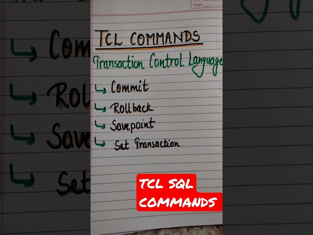 TCL SQL COMMANDS #shorts #itofficer #success