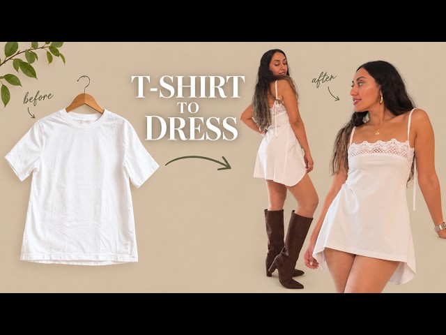 How to Turn a T-Shirt Into a Mini Dress | No Pattern