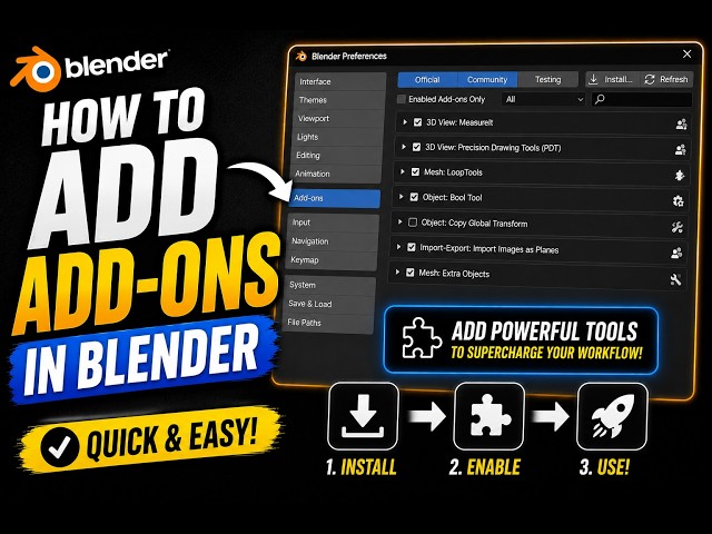 How To Add Add-ons in Blender