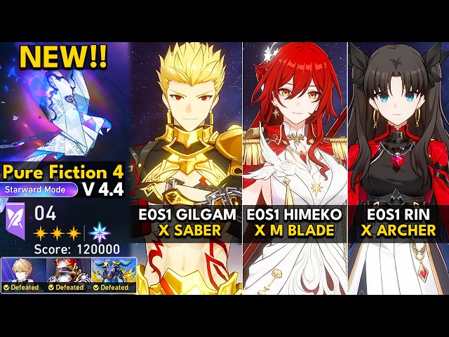 NEW Pure Fiction 4.4 Starward Mode | E0S1 Gilgamesh, E0S1 Himeko Nova, E0S1 Rin | HSR 4.4