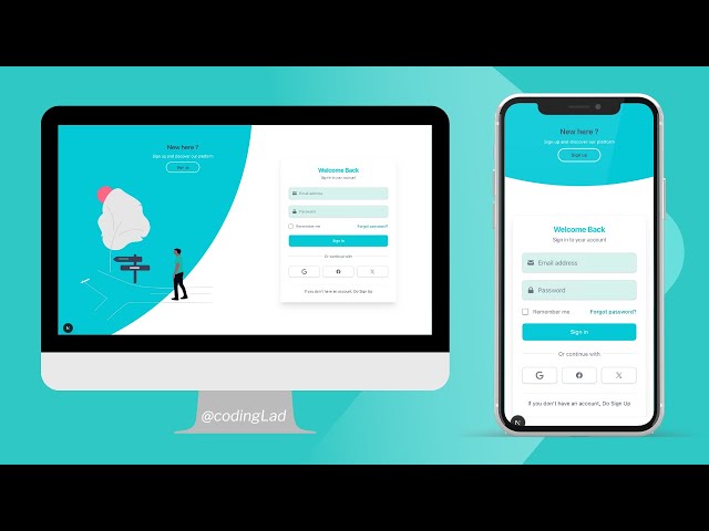 Sliding Signin and Signup Form with Tailwind CSS & Javascript