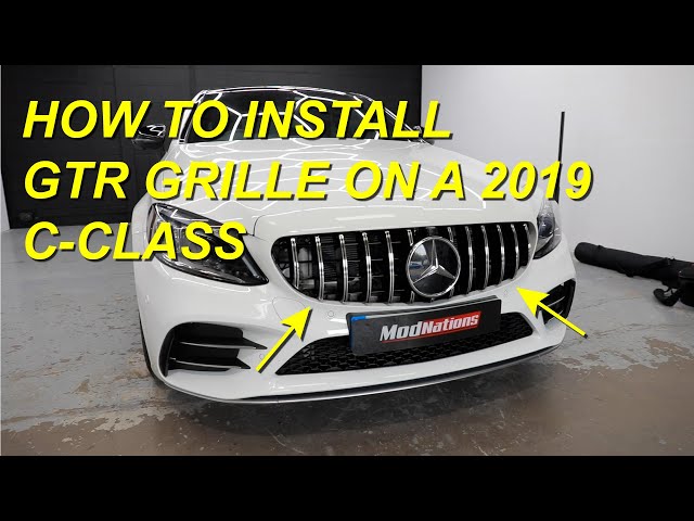 HOW TO INSTALL GTR GRILL ON 2016+ MERCEDES C CLASS W205 C205 FACE LIFT AND PRE FACELIFT