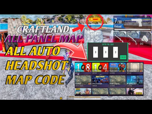 All  Map / All🌏 Headshot 💀Map Code 😱 // Craftland Map💯 1v1-2v2-1v4-1v8-3v3 All Map