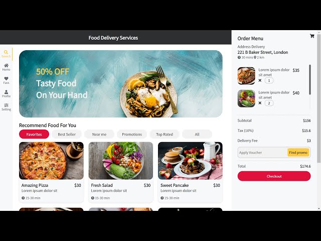 Dashboard  Food Delivery Services using HTML and CSS only | Dashboard Admin