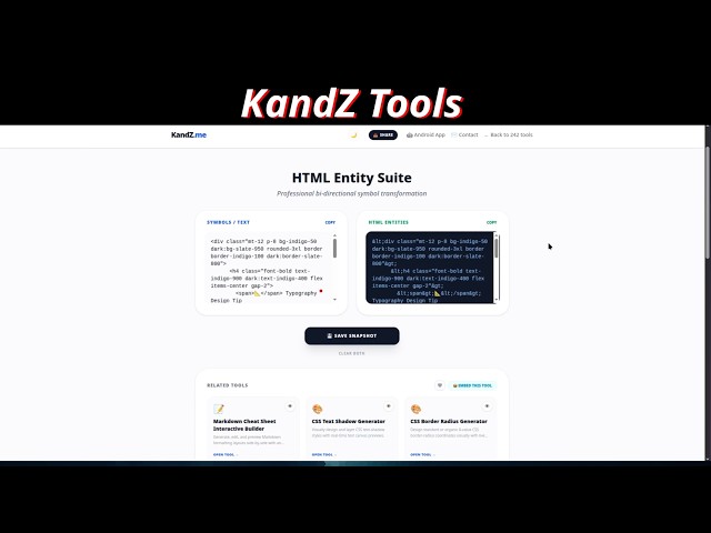 Encode and Decode HTML Entities Instantly ❤️