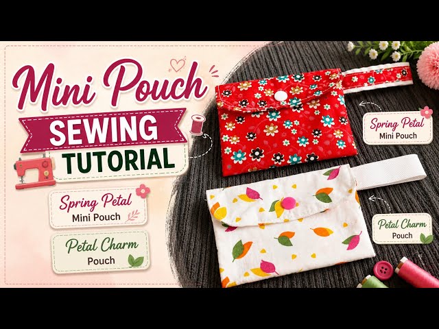 Spring Petal Mini Pouch / Petal Charm Pouch / DIY Sewing Tutorial 