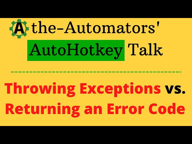 Why throw Exceptions instead of returning an error