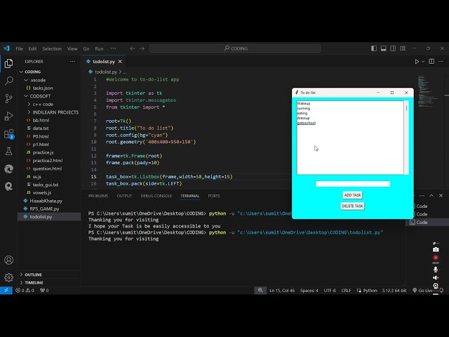 To-Do-List Using Python GUI Application🤖