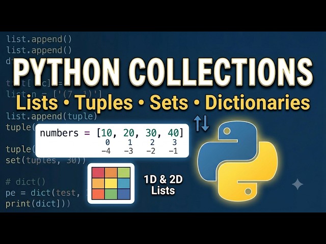 Learn Python Lists in One Lecture | Indexing, Sorting & 2D Lists | Masterclass #03