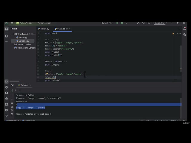 60. Python Variables 2: Tuple and Dictionary
