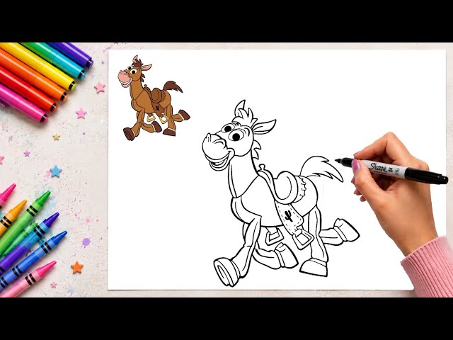 How to Draw Toy Story Bullseye | Step by Step Tutorial 