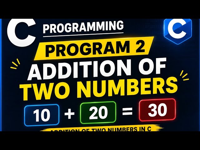 C Programming Program 2 | Addition of Two Numbers in C | C Language for Beginners 