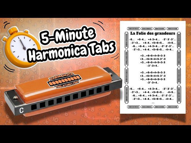 LA FOLIE DES GANDEURS - MICHEL POLNAREFF | HARMONICA TABS [ON SCREEN] DIATONIC C
