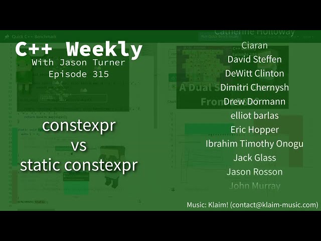 C++ Weekly - Ep 315 - constexpr vs static constexpr