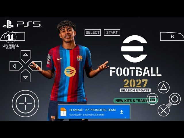 eFootball PES 2027 PPSSPP Download | PS5 Camera | Real Faces | New Kits & Transfers 2027