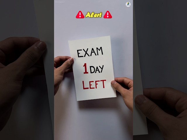 How to Study One Day Before Exam🔥Last Minute Study Tips #studytips #exams