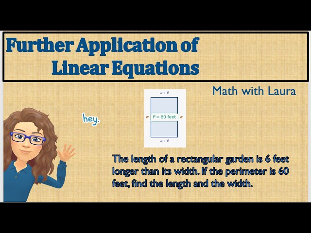 PA 2.7 Further Applications of Linear Equations