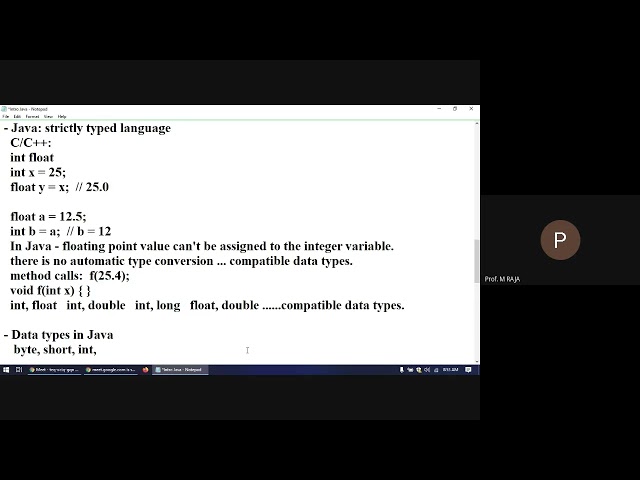 Java Unit I Session #6 Data types and command line arguments in Java