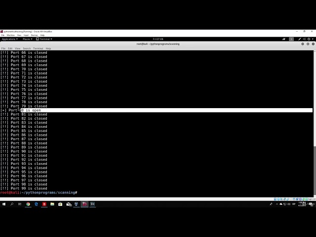 Scanning the first 1,000 ports |7