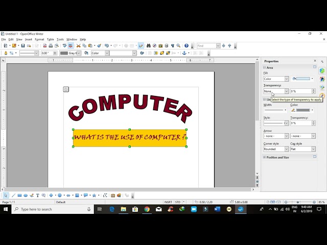 Font work Gallery and Drawing Tool Bar in OpenOffice Writer.