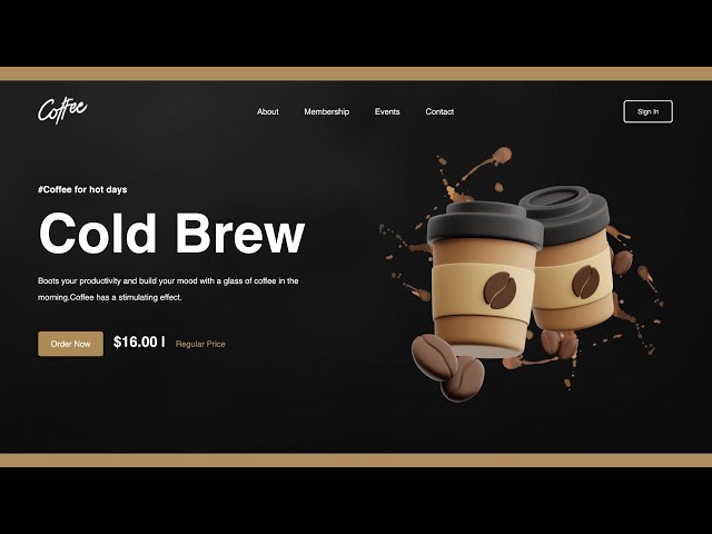 Fully Responsive Coffee Website Using HTML & CSS