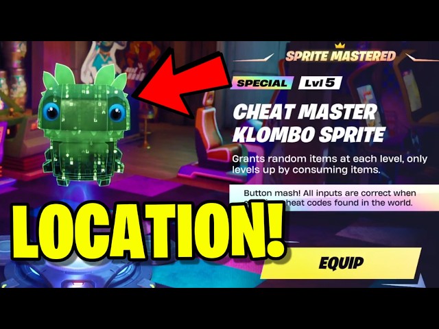 HOW TO GET CHEAT MASTER KLOMBO SPRITE LOCATION FORTNITE!