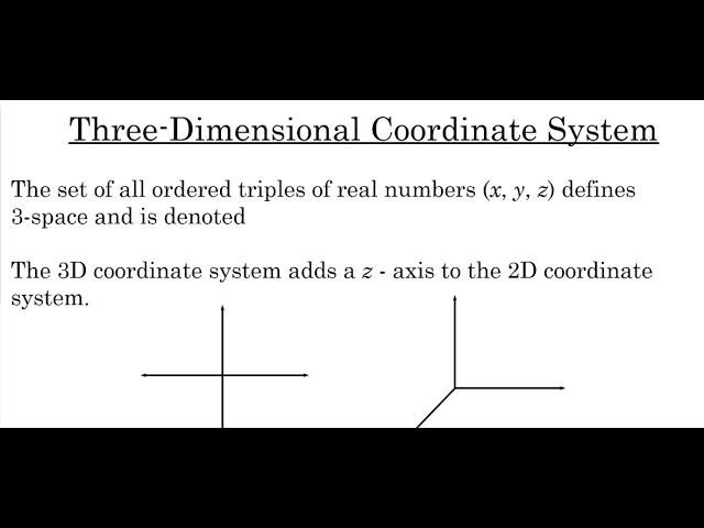 Three Dimensional Coordinate System